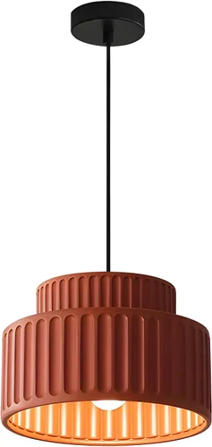 Luces colgantes nórdicas modernas de mediados de siglo, isla de cocina, vintage, 1 luz, lámpara colgante individual con pantalla de resina naranja y