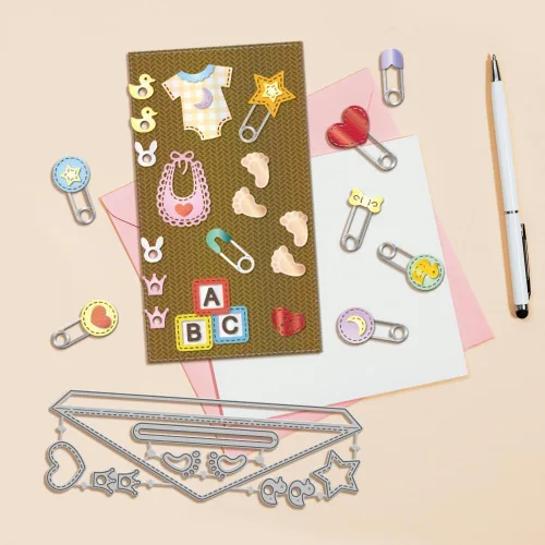 Miniatura 7 de GLOBLELAND Troqueles de Corte de Marco de Página de Sobre de Botella para Bricolaje Scrapbooking Metal Planificador Refuerzo de Agujeros Troqueles