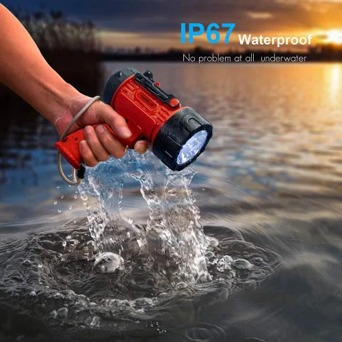 Miniatura 3 de YIERBLUE Foco Recargable con LED de Súper Altos Lúmenes, Linterna de Mano Impermeable IP67 con Filtro de Luz Roja Desmontable, de Larga Duración Rojo