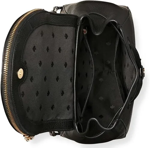Miniatura 4 de Kate SPADE LEILA - Mochila mediana con solapa de cuero suave negro Negro - Cordón