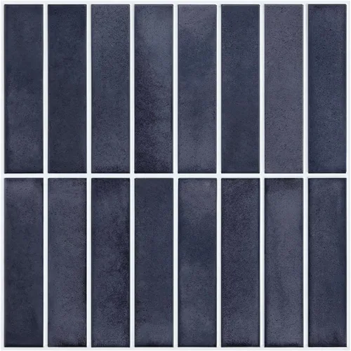 Commomy Azulejos de pared de PVC ultraligero de 11.8 x 11.8 pulgadas, 10 unidades, color azul marino mate, para cocina, baño, inquilinos, azulejos