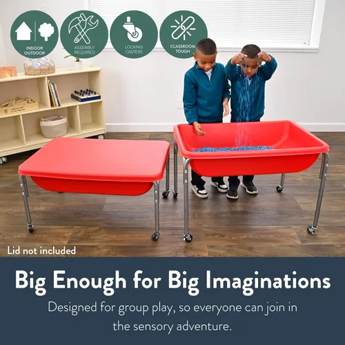 Miniatura 3 de Children's Factory Mesa sensorial mediana - 24″ de altura, caja de arena, mesa de agua para niños, rojo