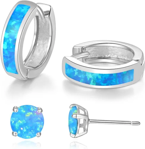 Miniatura 109 de CiNily Aretes Huggie de ópalo con bisagras, chapados en oro, hipoalergénicos, pequeños aretes de aro para mujeres, adolescentes, niñas, hombres