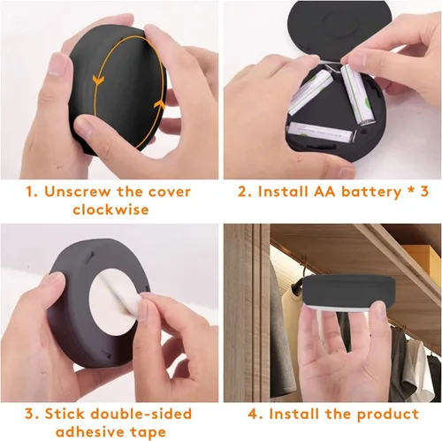 Miniatura 4 de Luces LED de disco de 13 colores con control remoto Iluminación inalámbrica con batería adhesiva debajo del gabinete Luces regulables que