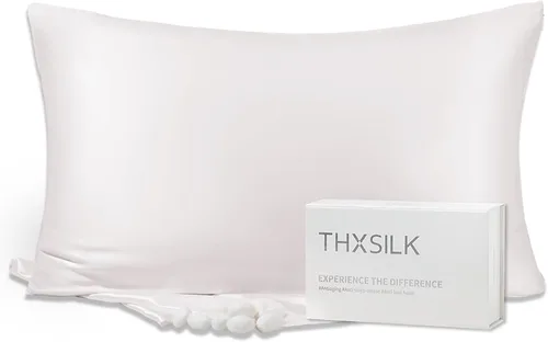 Miniatura 10 de THXSILK Funda de almohada 100% seda de morera para cabello y piel, seda de morera grado 6A+ 25 momme, caja de regalo, funda de almohada de seda Beige