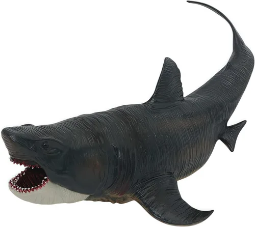 Miniatura 2 de Megatooth - Juguete de tiburón con mandíbulas que se abren el Megalodon de 11 pulgadas, figura de acción realista de animales marinos, ideal