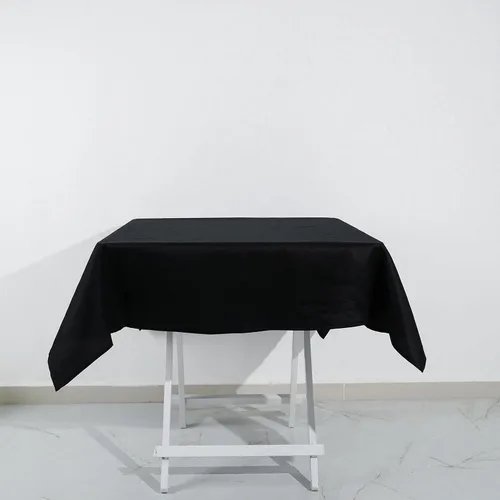 TABLECLOTHSFACTORY - Mantel cuadrado de lino 100% algodón de 54 x 54 pulgadas, para boda, fiesta, decoración del hogar, color negro