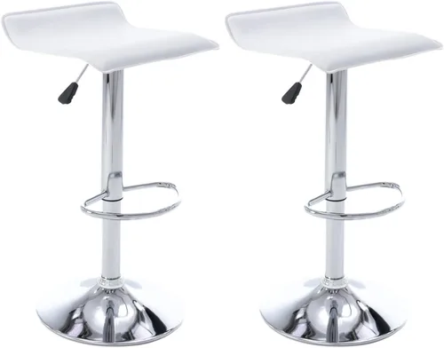 Miniatura 13 de Vogue Furniture Direct - Juego de 2 taburetes de bar ajustables, taburetes de bar giratorios de cuero sintético con elevación, silla de bar sin