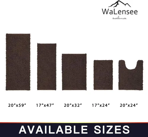 Miniatura 338 de Walensee Alfombra de baño antideslizante (24x17 pulgadas, rosa polvoriento) absorbente de agua, súper suave, lanuda de felpilla, lavable a máquina