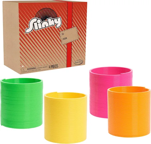 Slinky el resorte original que camina de juguete, Slinky gigante de plástico de arcoíris de 5 pulgadas de diámetro, juguete antiestrés, juguetes
