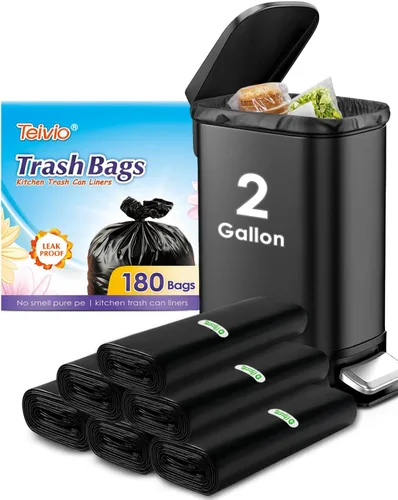 Miniatura 35 de Bolsas de basura fuertes de 1.2 galones, 220 unidades, bolsas de basura para baño, bolsas de plástico pequeñas para la oficina en casa, cocina, se