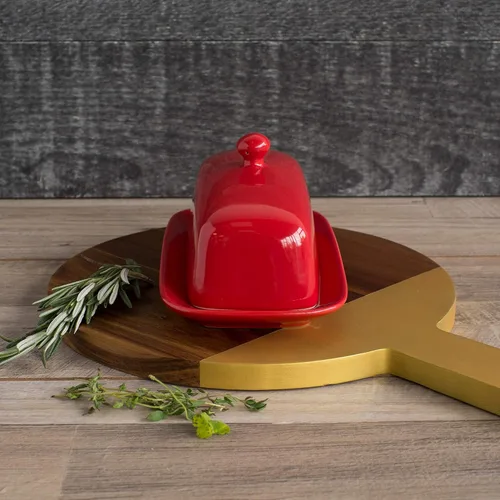 Miniatura 5 de Plato para mantequilla, Now Designs, rectangular, Rojo