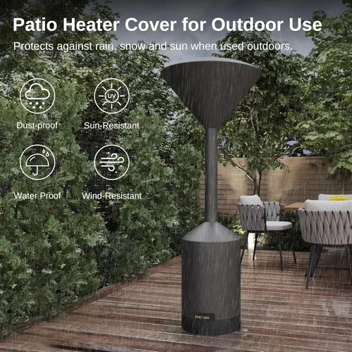 Miniatura 6 de EAST OAK Cubierta de calentador de patio como accesorio para calentador de patio al aire libre, tela Oxford 300D, cremallera, impermeable, a prueba