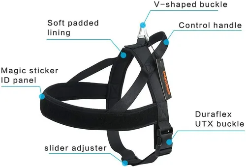 Miniatura 6 de Collar para perro de tamaño XS de nailon ajustable sin tirones para perro, arnés para perro pequeño con acolchado