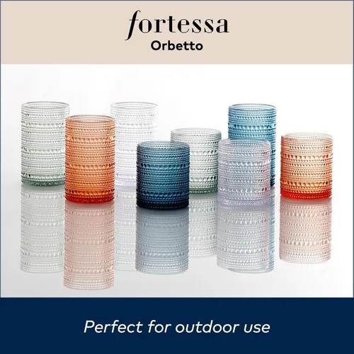 Miniatura 6 de FORTESSA Orbetto - Vasos de plástico con relieve hobnail para exteriores, 13 onzas, vasos de cóctel para bebidas heladas (juego de 4), colección