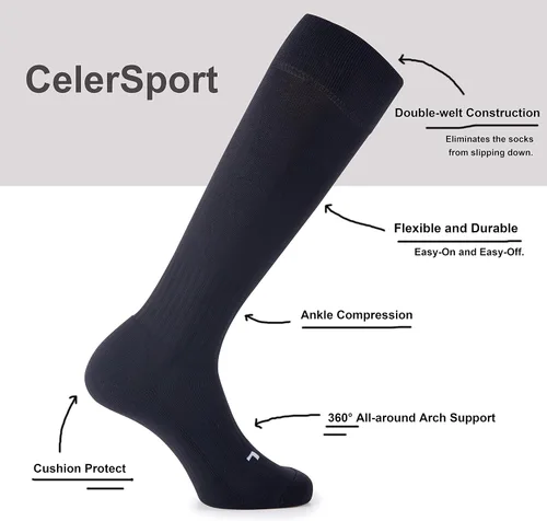 Miniatura 5 de Paquete de 2 3 calcetines de béisbol de fútbol y sóftbol para jóvenes y adultos, calcetines multideportivos