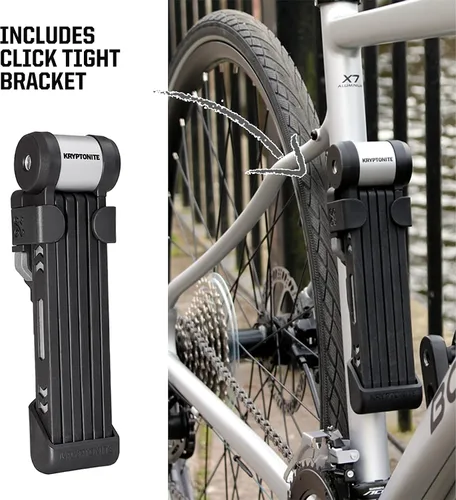 Miniatura 2 de Kryptonite Kryptolok 610 S - Candado plegable para bicicleta, compacto, ligero, de alta seguridad, antirrobo, plegable, con 2 llaves y soporte