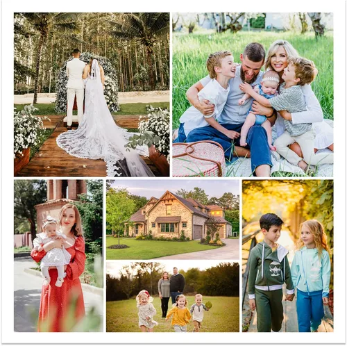 Miniatura 20 de CCWACPP Impresiones de collage en lienzo con tus fotos para familia, boda, bebé, mascota, perro, imagen en lienzo personalizada, foto personalizada