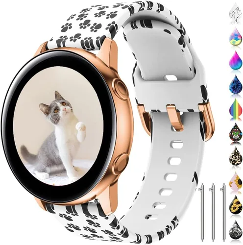 Miniatura 16 de Correas florales compatibles con Samsung Active 2, Watch Band de 1.575 pulgadas/1.732 pulgadas, Active Watch Band 1.575 pulgadas, correa de silicona