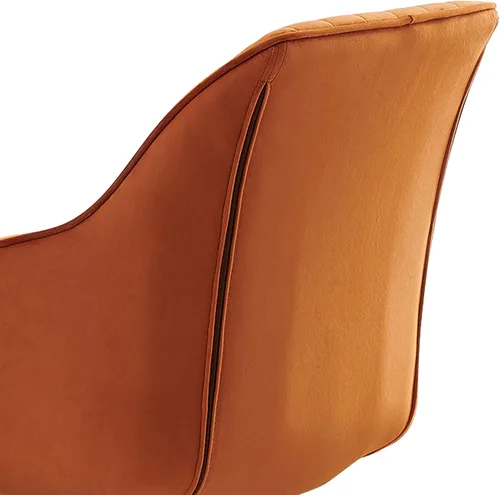 Miniatura 8 de Art Leon Silla giratoria moderna de mediados de siglo, silla de escritorio sin ruedas, sillón tapizado de tela con patas doradas, silla