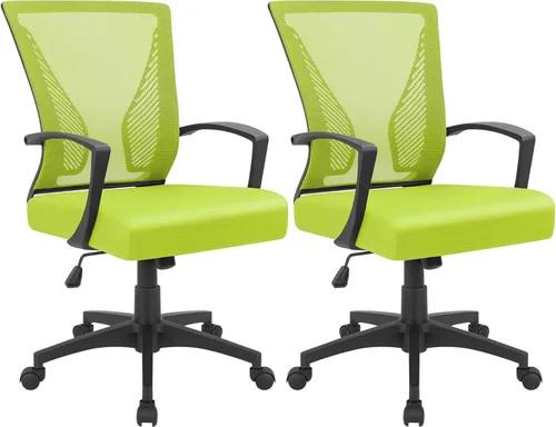 Miniatura 23 de Furmax Silla de oficina ergonómica de escritorio para computadora, silla de malla, respaldo medio, soporte lumbar giratorio con reposabrazos