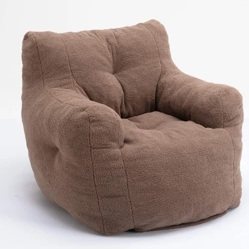 Miniatura 6 de Puf - Silla de sofá individual, mullida, moderna, suave, copetuda, de espuma, sofá perezoso, silla de ocio para sala de estar, dormitorio, balcón