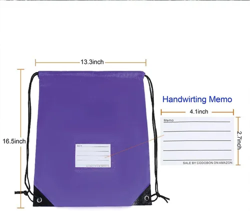 Miniatura 20 de CODOBON Paquete de 20 bolsas con cordón, mochila de cuerda de dibujo a granel, bolsa de bricolaje para gimnasio, deportes, bolsa para mujeres