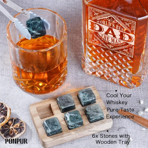 Miniatura 4 de Ponpur 2 decantadores de whisky para regalo de hombre, decantador de globo