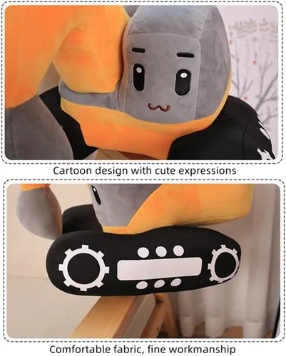 Miniatura 4 de YUDONG Juguete de peluche de excavadora, juguete de construcción suave de 10 pulgadas, para cumpleaños de niños, Navidad, regalos de fiesta