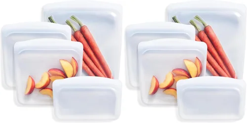 Miniatura 10 de Bolsa de almacenamiento reutilizable de silicona Stasher, paquete de 4, bolsas de congelador reutilizables, aptas para microondas, lavavajillas