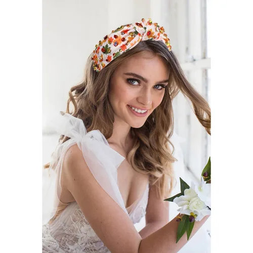Miniatura 2 de Diadema de otoño, accesorios de Acción de Gracias para mujer, diadema anudada de cristal con diamantes de imitación, estampado de hojas de arce