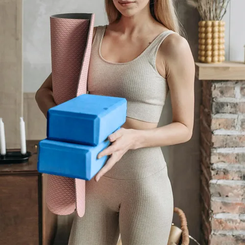 Miniatura 6 de Muka Paquete de 4 bloques de yoga de 4 x 6 x 9 pulgadas, ladrillo de yoga de espuma EVA de alta densidad para meditación, pilates Negro