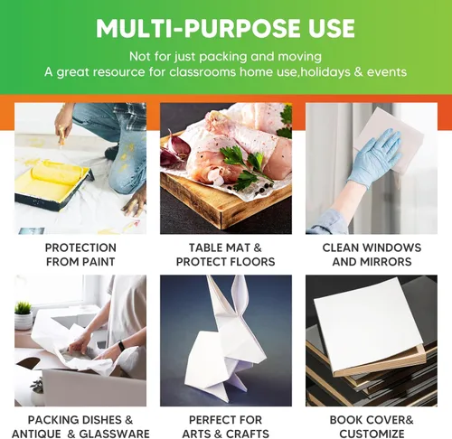 Miniatura 3 de Papel de embalaje de 15" x 12" para suministros de mudanza, 90 hojas de papel de periódico, papel de envolver de periódico para artes, manualidades