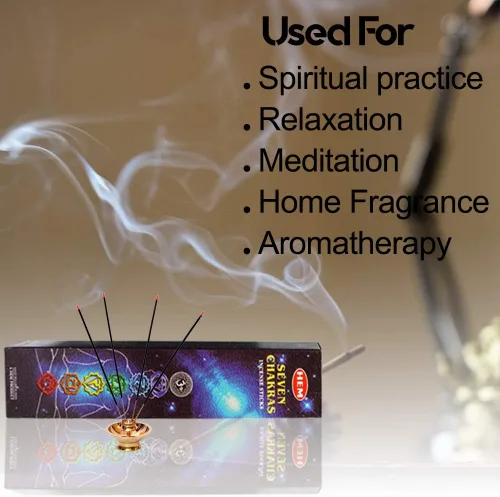 Miniatura 6 de Hem Seven Chakras - Varitas de incienso - Juego variado de 35 varillas (7 paquetes de fragancias) - Incienso aromático para meditación, yoga