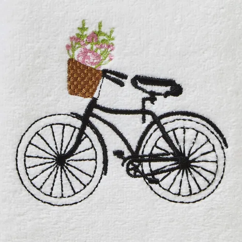 Miniatura 2 de SKL Home de Saturday Knight Ltd. Cesta de flores toalla de mano para bicicleta (paquete de 2), color blanco Bicicleta de cesta de flores