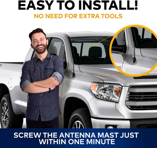 Miniatura 4 de TrunkNets Inc Antena MAST de 6.5″ Negro para Toyota Tundra 2000-2020