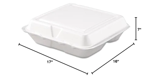 Miniatura 4 de Dart 80HT3R Sm 3 Comp - Contenedor de espuma con bisagras, 8 pulgadas (caja de 200)