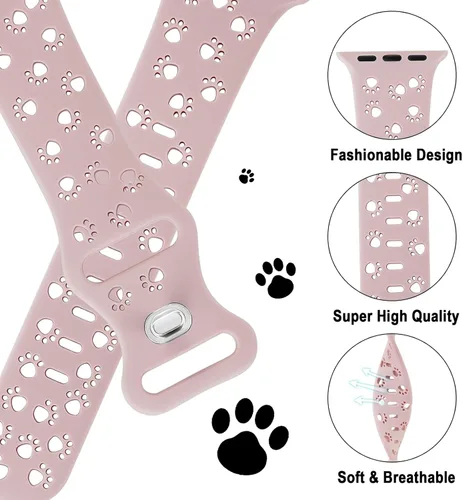 Miniatura 2 de Correa de silicona compatible con Apple Watch Band de 1.496 in, 1.575 in, 1.614 in, 1.654 in, 1.732 in, 1.772 in, 1.772 in, 1.772 in, 1.772 in