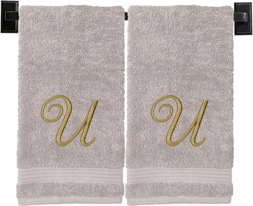 Miniatura 50 de Toallas de mano con monograma para baño Toallas turcas de algodón de lujo Bordadas en Estados Unidos Juego de 2 Elige el color del juego