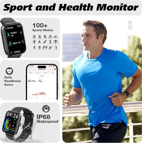 Miniatura 6 de VRPEFIT Reloj inteligente para hombres y mujeres con Bluetooth para llamadas, reloj inteligente con Alexa incorporada, reloj de fitness DIY de 1.8