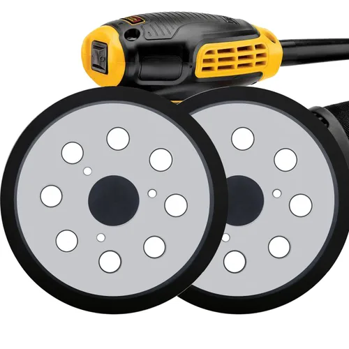 Miniatura 7 de Paquete de 2 almohadillas de lijadora de repuesto de metal de 5 pulgadas y 8 agujeros para lijadora Dewalt - Almohadillas de lijado de gancho