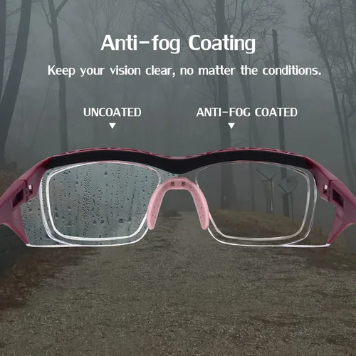 Miniatura 2 de UKNOW Anteojos de seguridad antiniebla, protección ocular con lentes transparentes de protección UV y protectores laterales, ANSI Z87.1