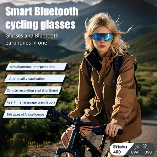 Miniatura 2 de Lentes inteligentes para ciclismo, lentes de sol inteligentes AI, lentes Bluetooth de oreja abierta, lentes polarizados, traducción en vivo en 172