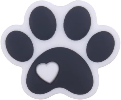 Decoendiy 20 cuentas focales de silicona, lindas cuentas planas de silicona con forma de pata de gato y perro, cuentas espaciadoras sueltas, para