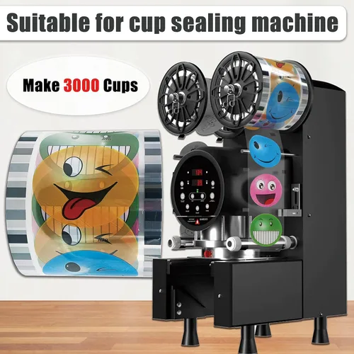 Miniatura 7 de Película de sellado de tazas Película de sellado de tazas de té Película selladora de tazas Boba 3.543-4.134 in 3000 tazas para vasos de plástico