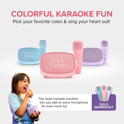 Miniatura 7 de myFirst Voice 2 - Mini máquina de karaoke para niños con micrófono inalámbrico y cambiador de voz Ai para niños, altavoz Bluetooth portátil, Rosado