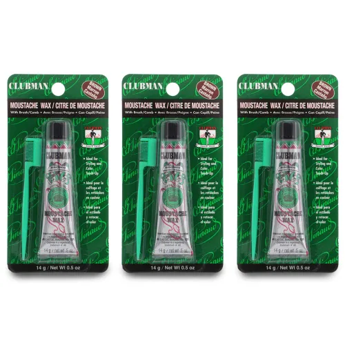 Miniatura 10 de Clubman Paquete colgante de cera para bigote negro 0.5 oz x 3 paquetes