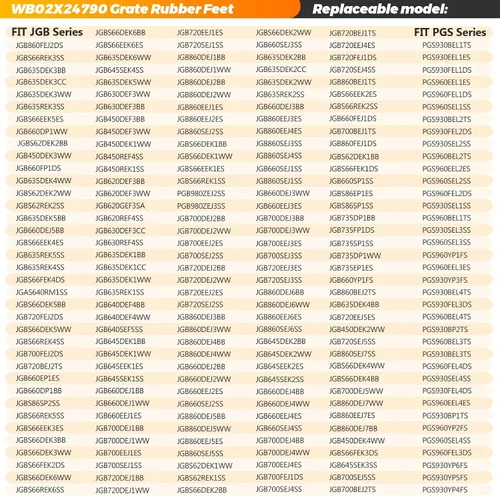 Miniatura 6 de Blutoget - Paquete de 24 patas de goma WB02X24790 para estufa de gas GE, almohadillas de goma para pie de rejilla superior que sustituye a 4455270