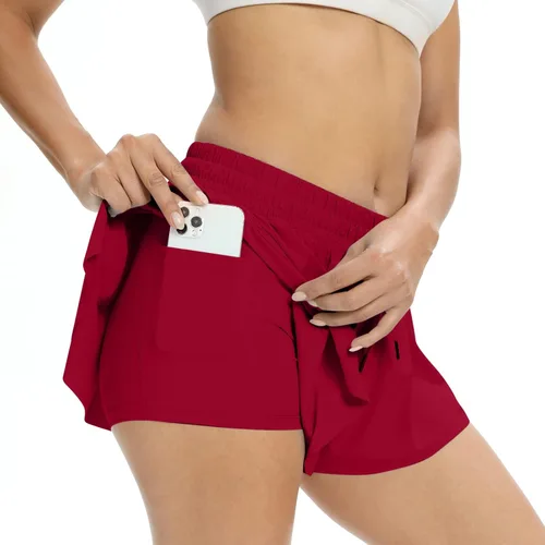 Miniatura 19 de Blaosn Pantalones cortos atléticos fluidos para mujer, gimnasio, yoga, entrenamiento, correr, pantalones cortos de tenis, falda falda linda, ropa