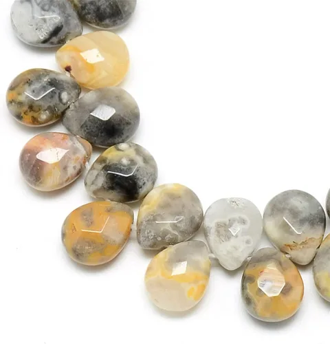 Miniatura 4 de Craftdady 30 cuentas de piedra natural de amazonita facetada con forma de lágrima perforada en la parte superior, cuentas sueltas de cristal